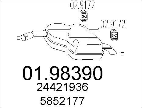 MTS 01.98390 - Глушник вихлопних газів кінцевий autocars.com.ua