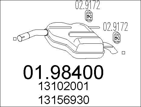 MTS 01.98400 - Глушник вихлопних газів кінцевий autocars.com.ua