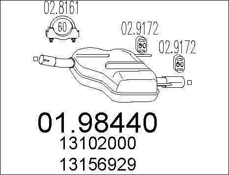 MTS 01.98440 - Глушник вихлопних газів кінцевий autocars.com.ua