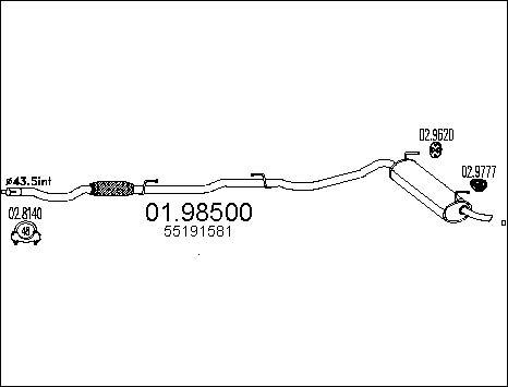 MTS 01.98500 - Глушник вихлопних газів кінцевий autocars.com.ua
