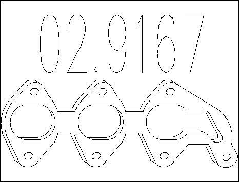 MTS 02.9167 - Прокладка, труба выхлопного газа avtokuzovplus.com.ua