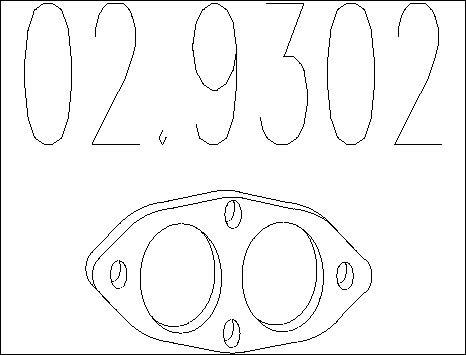 MTS 02.9302 - Прокладка, труба вихлопного газу autocars.com.ua