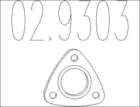 MTS 02.9303 - Прокладка, труба вихлопного газу autocars.com.ua
