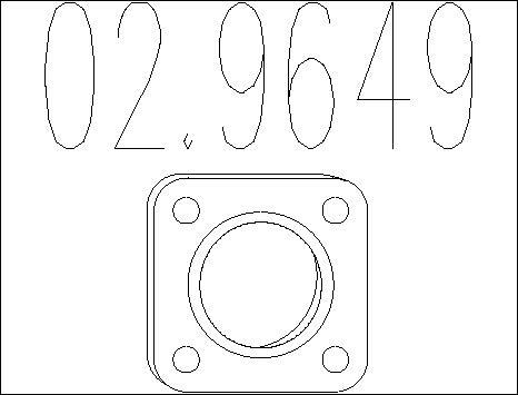 MTS 02.9649 - Прокладка, труба вихлопного газу autocars.com.ua