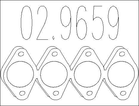 MTS 02.9659 - Прокладка, труба вихлопного газу autocars.com.ua