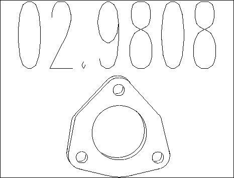 MTS 02.9808 - Прокладка, труба вихлопного газу autocars.com.ua