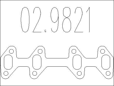 MTS 02.9821 - Прокладка, труба вихлопного газу autocars.com.ua