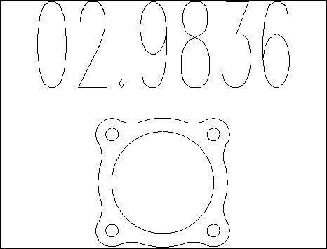 MTS 02.9836 - Прокладка, труба вихлопного газу autocars.com.ua
