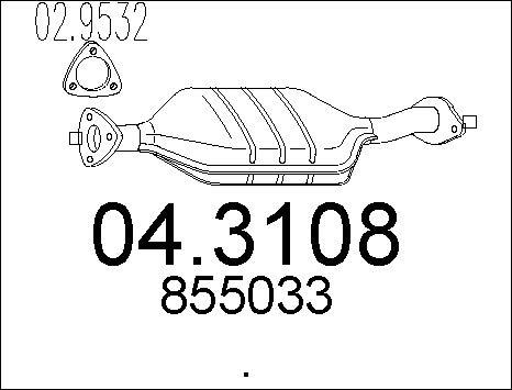 MTS 04.3108 - Каталізатор autocars.com.ua