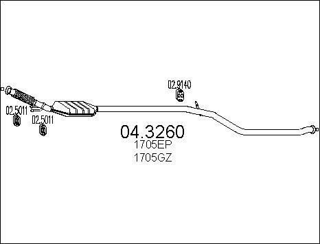 MTS 04.3260 - Каталізатор autocars.com.ua