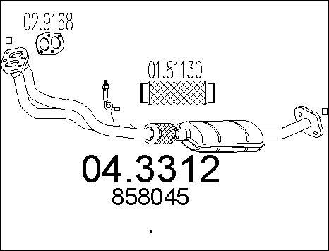 MTS 04.3312 - Каталізатор autocars.com.ua