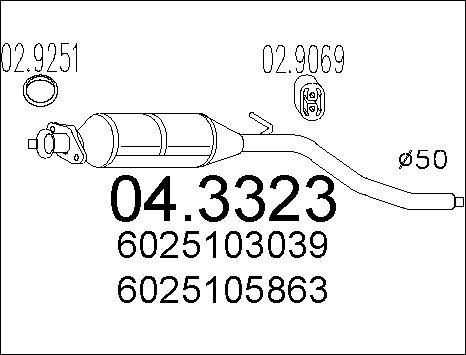 MTS 04.3323 - Каталізатор autocars.com.ua