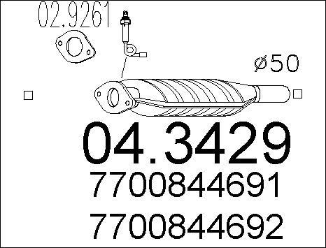 MTS 04.3429 - Каталізатор autocars.com.ua