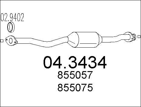 MTS 04.3434 - Каталізатор autocars.com.ua