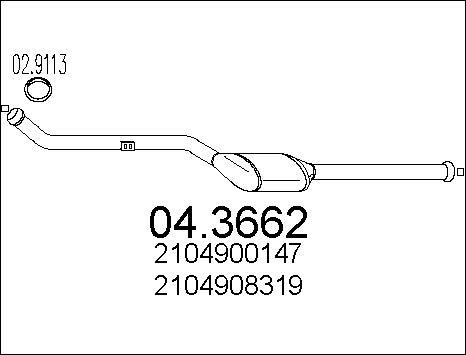 MTS 04.3662 - Катализатор avtokuzovplus.com.ua