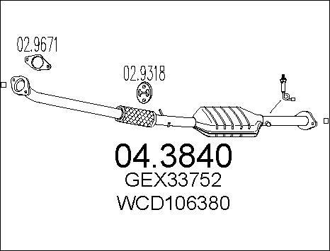 MTS 04.3840 - Каталізатор autocars.com.ua