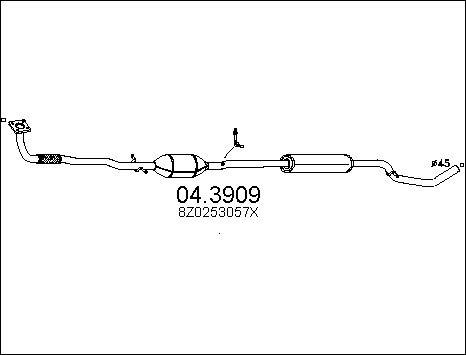 MTS 04.3909 - Каталізатор autocars.com.ua