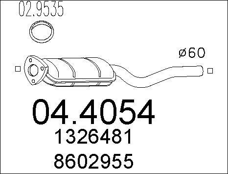 MTS 04.4054 - Каталізатор autocars.com.ua