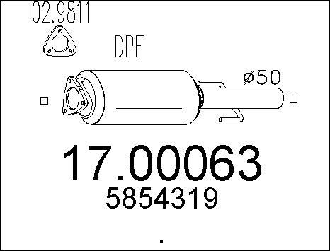 MTS 17.00063 - сажі / частковий фільтр, система вихлопу ОГ autocars.com.ua