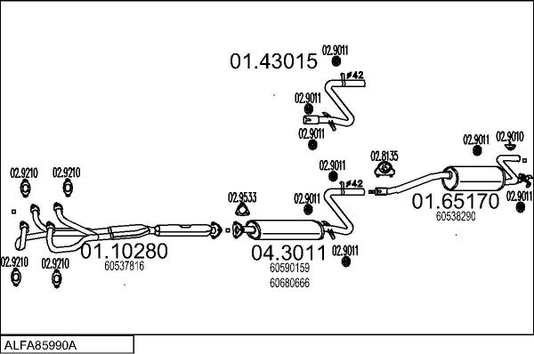 MTS ALFA85990A000103 - Система випуску ОГ autocars.com.ua