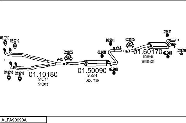 MTS ALFA90990A000094 - Система випуску ОГ autocars.com.ua