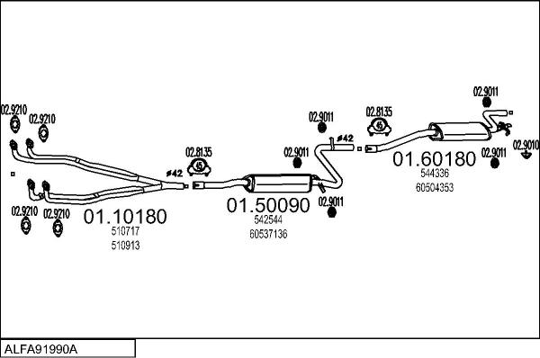 MTS ALFA91990A002526 - Система випуску ОГ autocars.com.ua