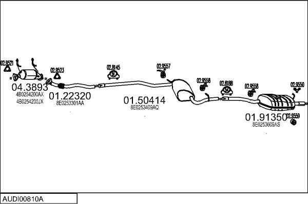 MTS AUDI00810A015754 - Система випуску ОГ autocars.com.ua