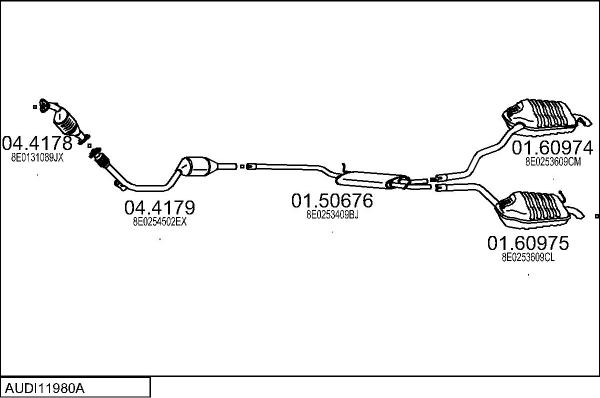 MTS AUDI11980A016882 - Система випуску ОГ autocars.com.ua
