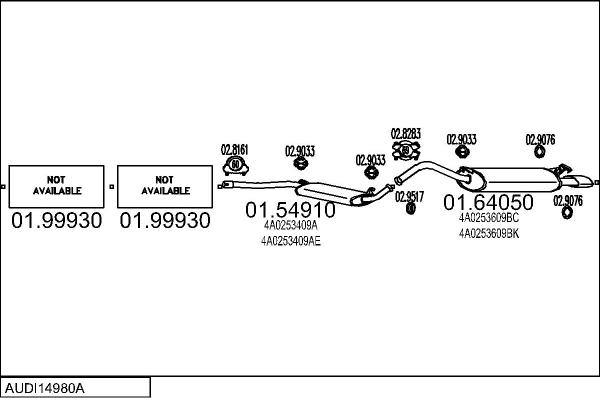 MTS AUDI14980A004655 - Система випуску ОГ autocars.com.ua