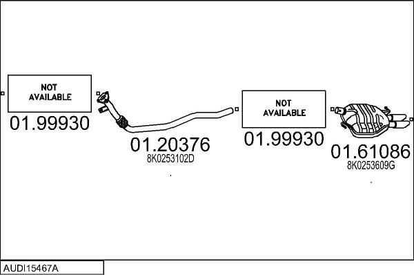 MTS AUDI15467A011994 - Система випуску ОГ autocars.com.ua