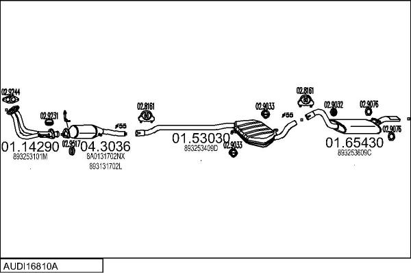 MTS AUDI16810A001479 - Система випуску ОГ autocars.com.ua