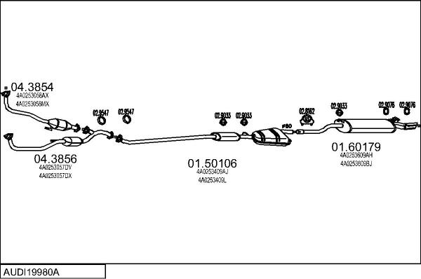 MTS AUDI19980A001390 - Система випуску ОГ autocars.com.ua