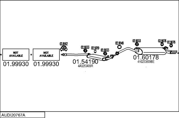 MTS AUDI20767A009679 - Система випуску ОГ autocars.com.ua