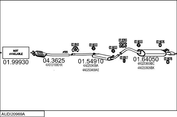 MTS AUDI20969A005318 - Система випуску ОГ autocars.com.ua