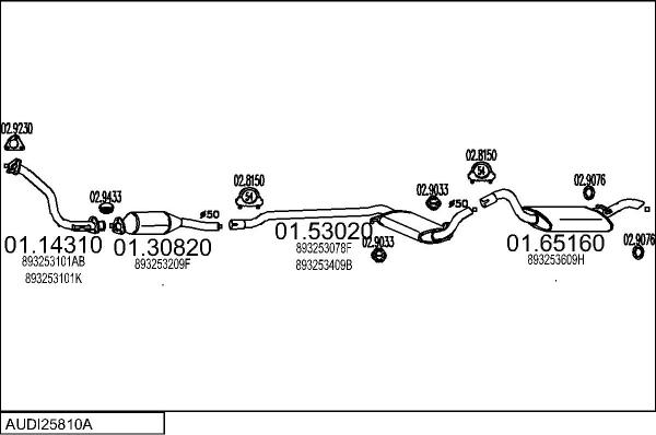MTS AUDI25810A001121 - Система випуску ОГ autocars.com.ua