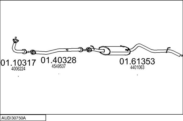 MTS AUDI30750A001413 - Система випуску ОГ autocars.com.ua