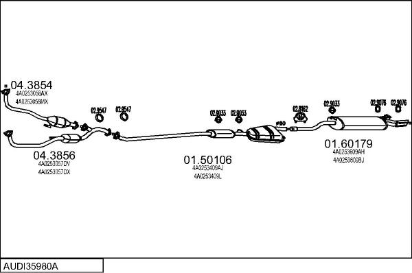 MTS AUDI35980A005324 - Система випуску ОГ autocars.com.ua