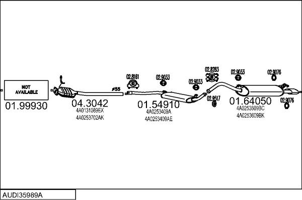 MTS AUDI35989A012481 - Система випуску ОГ autocars.com.ua