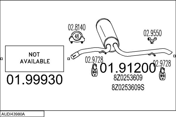 MTS AUDI43980A017626 - Система випуску ОГ autocars.com.ua