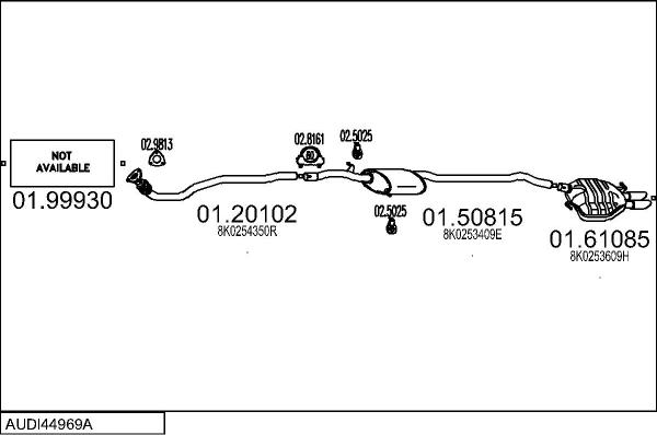 MTS AUDI44969A025456 - Система випуску ОГ autocars.com.ua