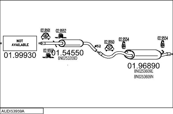 MTS AUDI53959A018944 - Система випуску ОГ autocars.com.ua