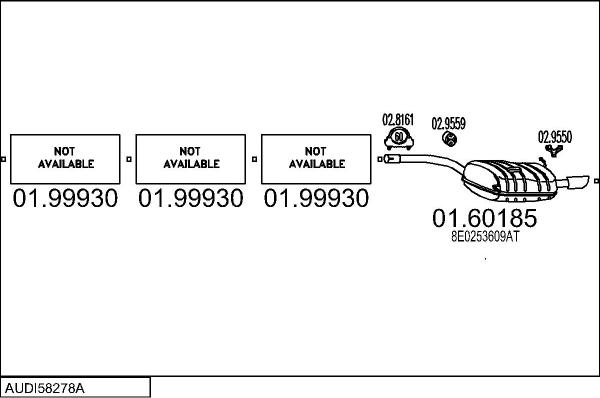 MTS AUDI58278A016596 - Система випуску ОГ autocars.com.ua