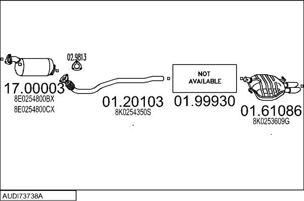 MTS AUDI73738A030987 - Система випуску ОГ autocars.com.ua