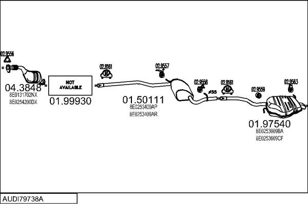 MTS AUDI79738A016602 - Система випуску ОГ autocars.com.ua