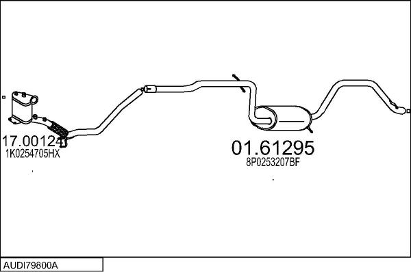 MTS AUDI79800A031317 - Система випуску ОГ autocars.com.ua