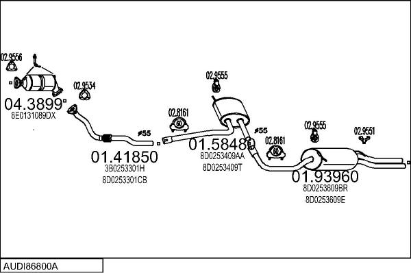 MTS AUDI86800A015506 - Система випуску ОГ autocars.com.ua