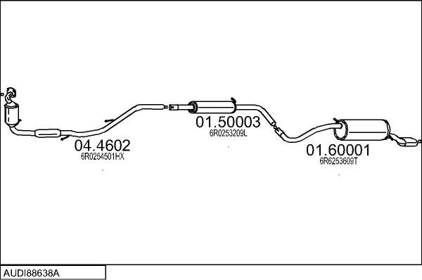 MTS AUDI88638A033303 - Система випуску ОГ autocars.com.ua