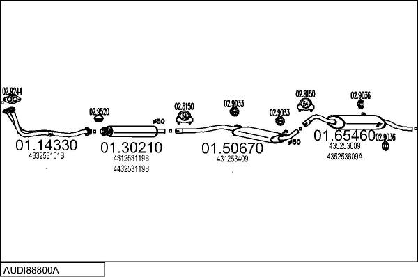 MTS AUDI88800A001299 - Система випуску ОГ autocars.com.ua