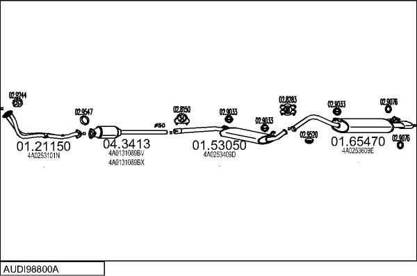 MTS AUDI98800A004636 - Система випуску ОГ autocars.com.ua