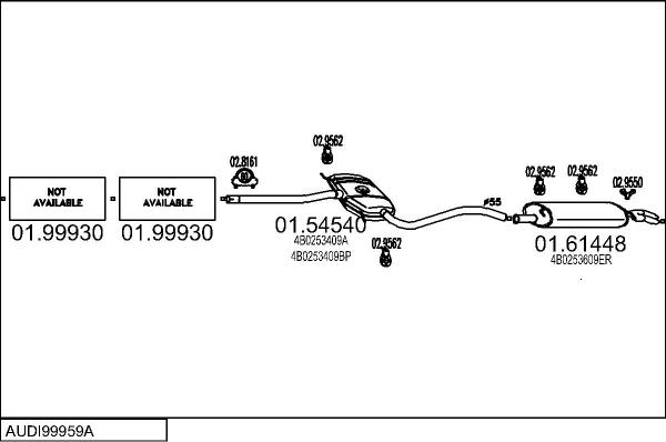 MTS AUDI99959A017231 - Система випуску ОГ autocars.com.ua